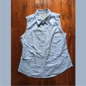 LL Bean Sleeveless Denim Button Up